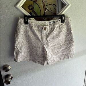 Old Navy Cream and Brown Floral Shorts